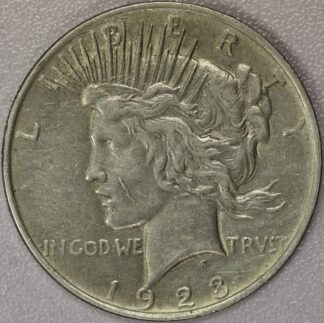 Auction - 1923 Peace Dollar Scar Cheek Damaged