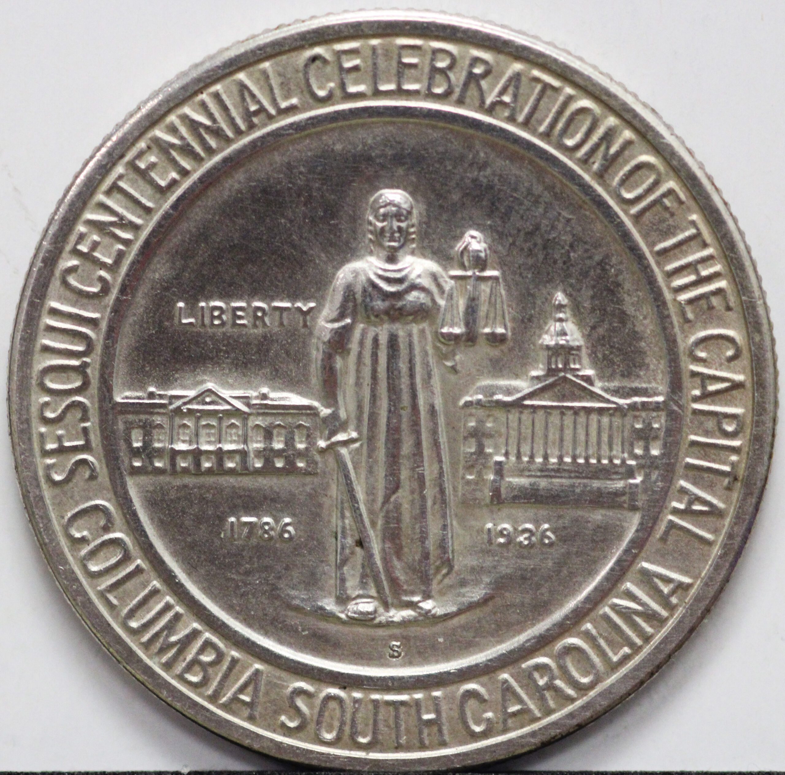 Auction - 1936 Columbia South Carolina Sesquicentennial Celebration Comm. Half Dollar AU Cleaned