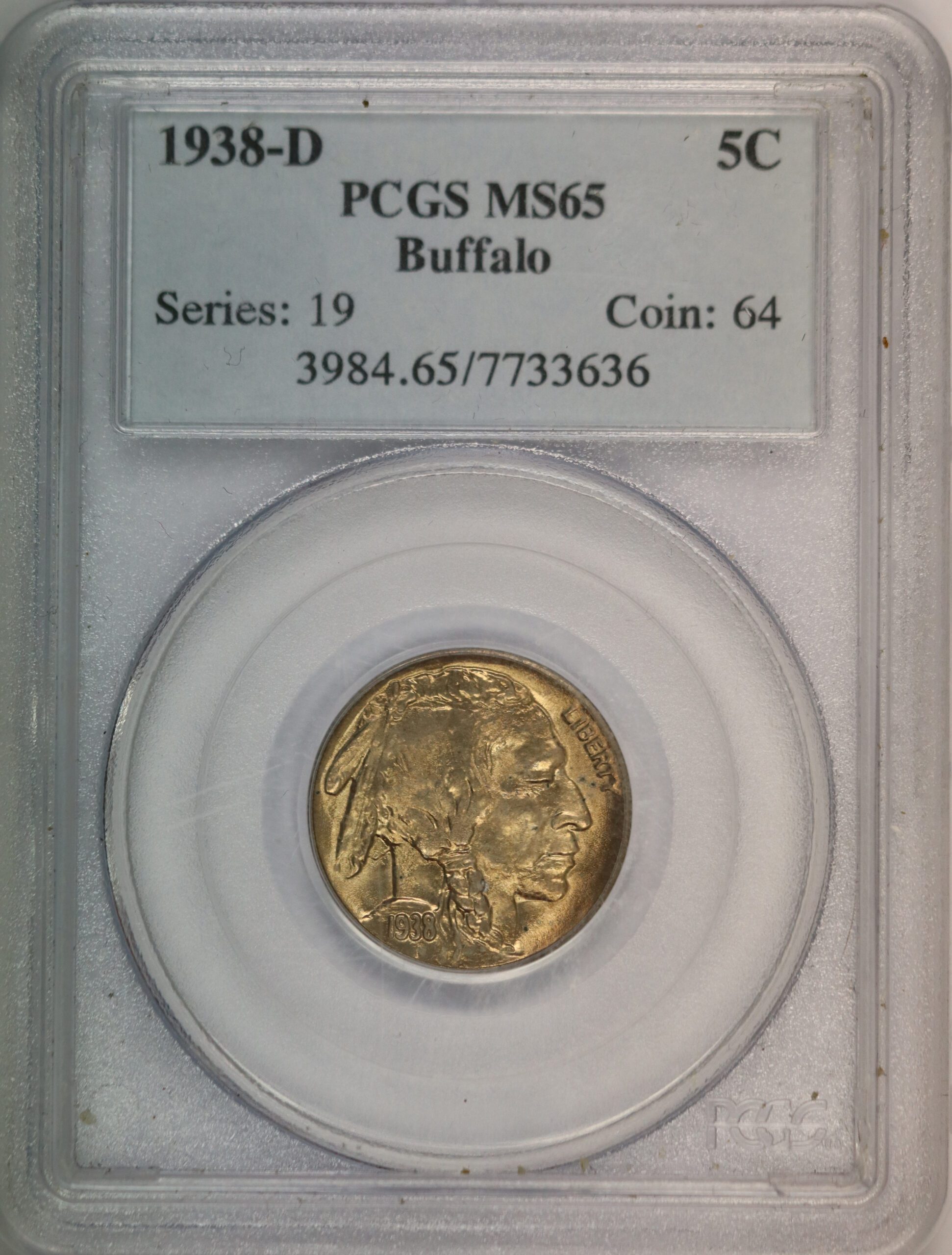 Auction - 1938 D Buffalo Nickel MS65 PCGS