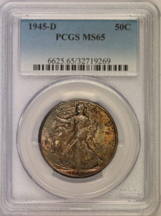 Auction - 1945 D Walking Half Dollar MS65 PCGS