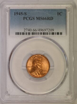 Auction - 1945 S Lincoln Wheat Cent MS66 PCGS
