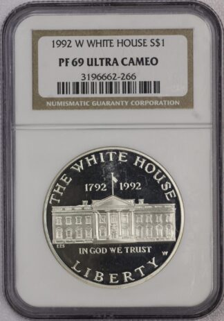 Auction - 1992 W White House Commemorative Silver Dollar - NGC PF69 Ultra Cameo - Scratchy Holder