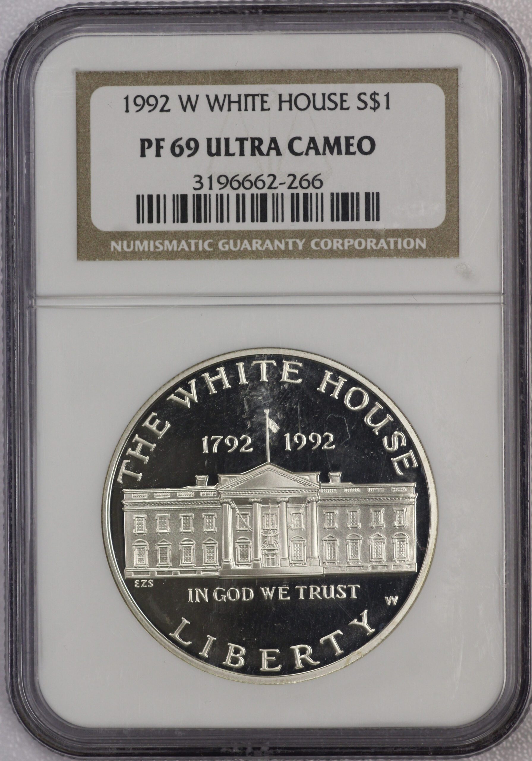 Auction - 1992 W White House Commemorative Silver Dollar - NGC PF69 Ultra Cameo - Scratchy Holder