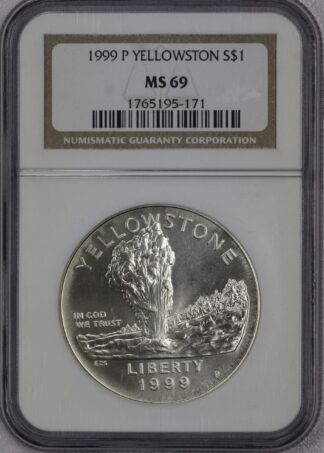 Auction - 1999 P Yellowstone Commemorative Silver Dollar - NGC MS69