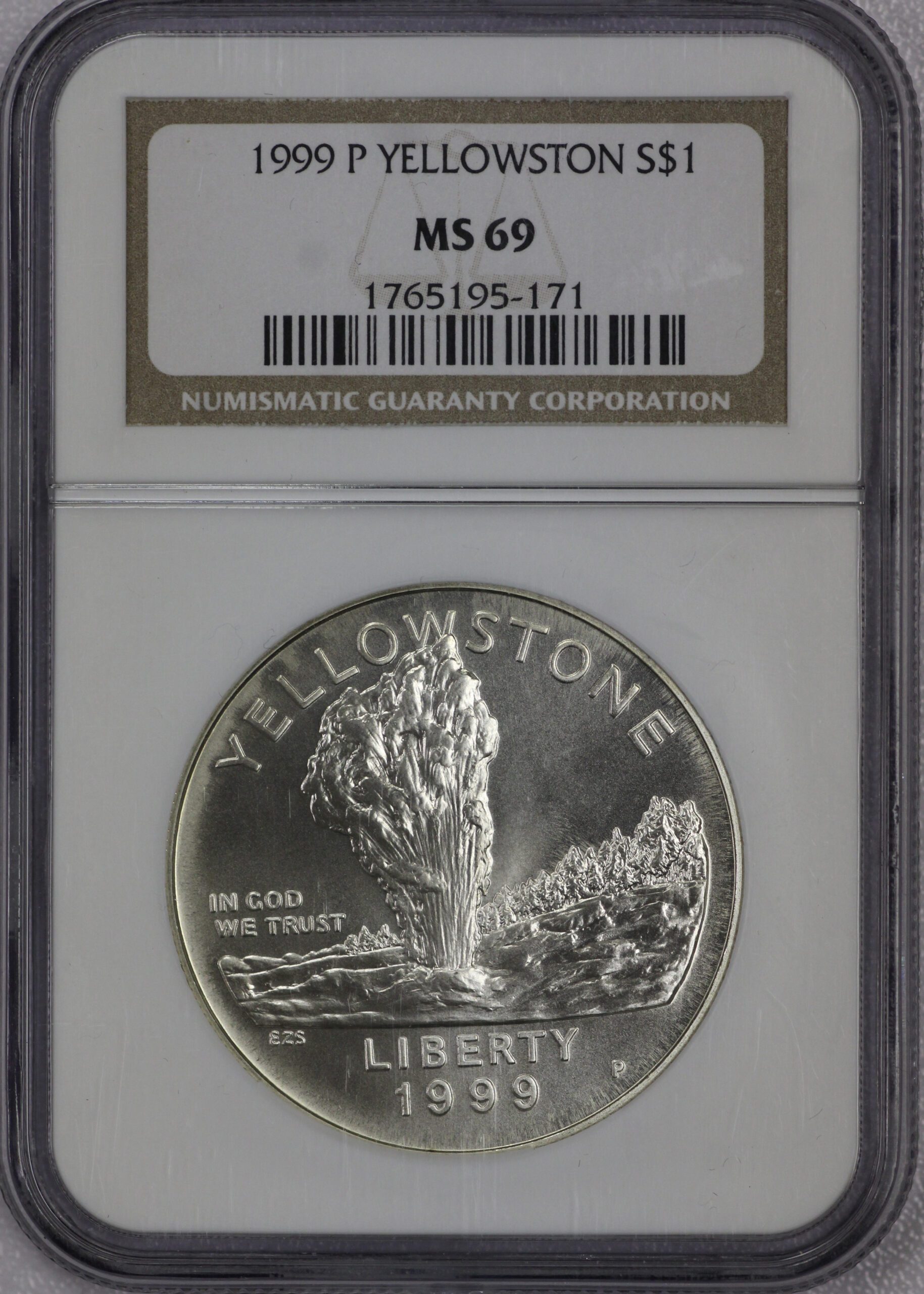 Auction - 1999 P Yellowstone Commemorative Silver Dollar - NGC MS69