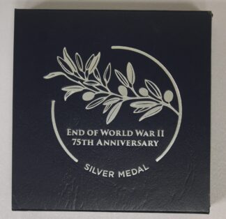 2020 End of World War 2 75th Anniversary Silver Medal OGP - One OZ .999 Fine Silver