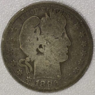 AUCTION-  1896-O Barber Quarter Circulated