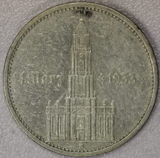AUCTION-   1934-A Germany Five Reichsmarks 90% Silver