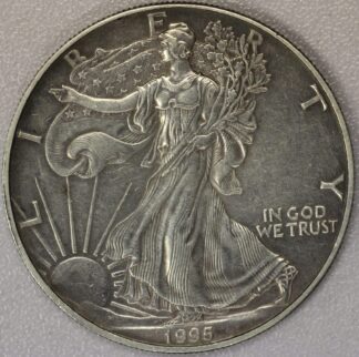 AUCTION-  1995 American Silver Eagle Toned