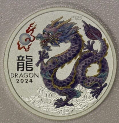 AUCTION- 2024 Australia 50 Cents Colorized Dragon 1/2 Ounce .9999