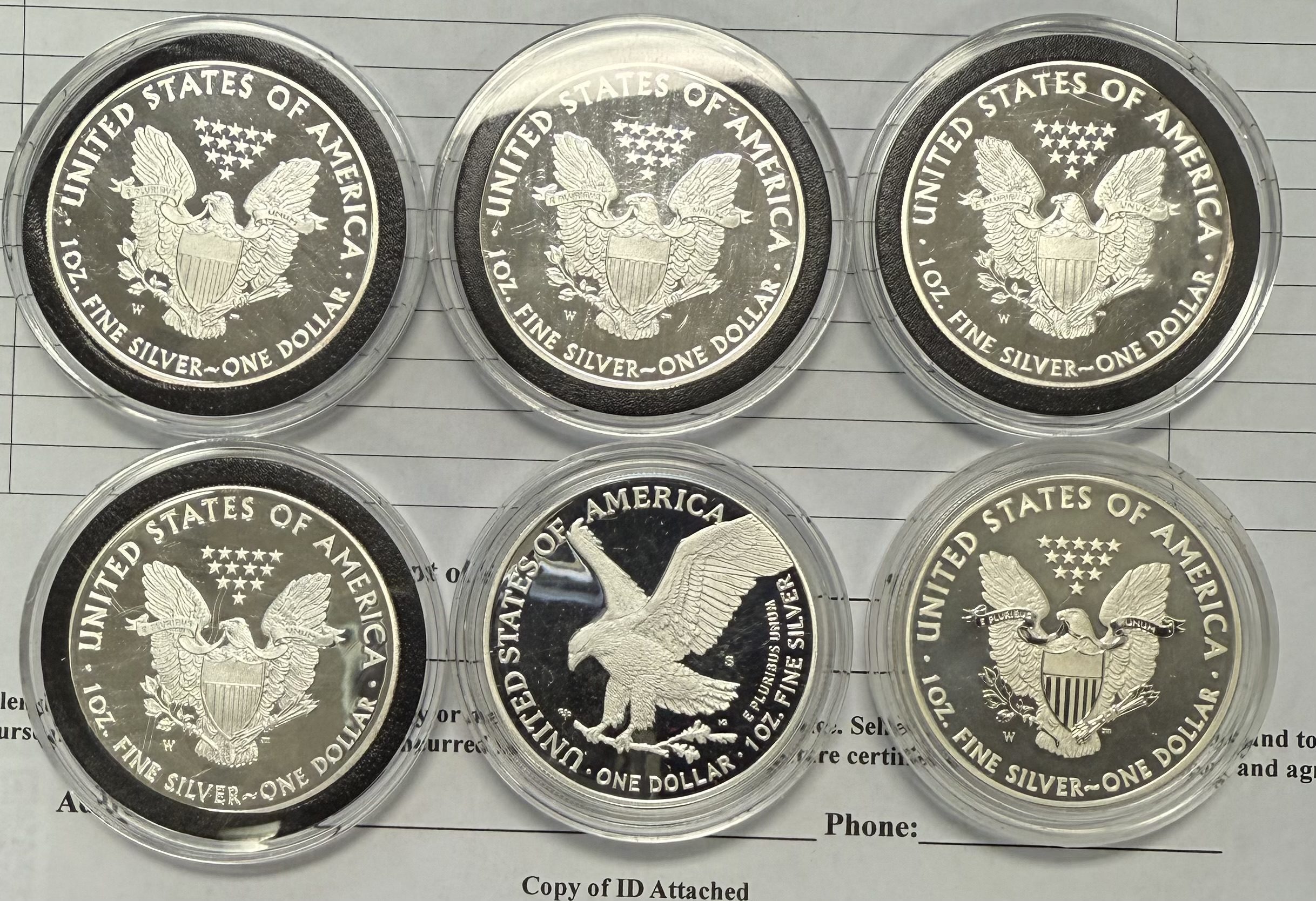 2010 to 2024 American Silver Eagle Proofs *6 Coin Lot As Shown - Image 3
