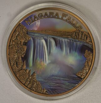 Auction - Natural Wonders - Niagara Falls - 5 OZ Copper Round Colorized - In Capsule