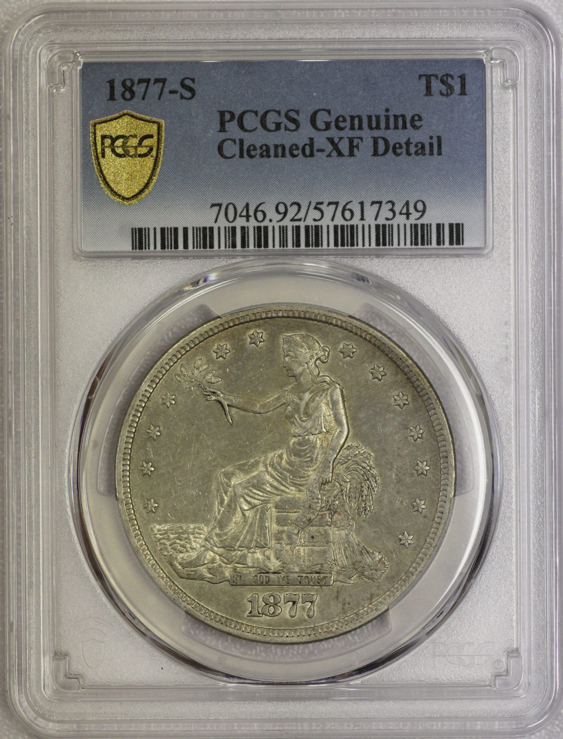 1877 S Trade Dollar XF Cleaned PCGS