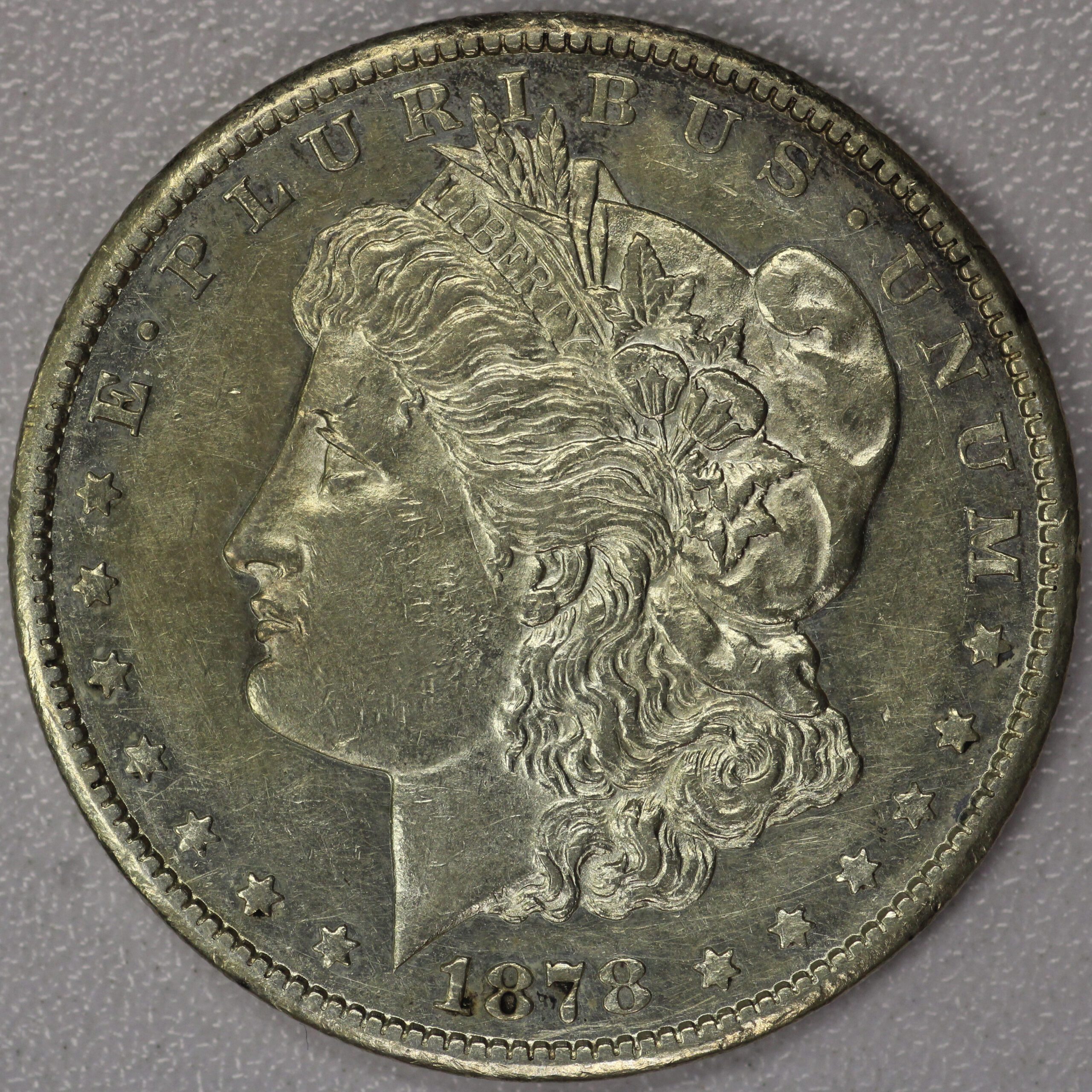 Auction - 1878 CC Morgan Dollar AU Harshly Cleaned