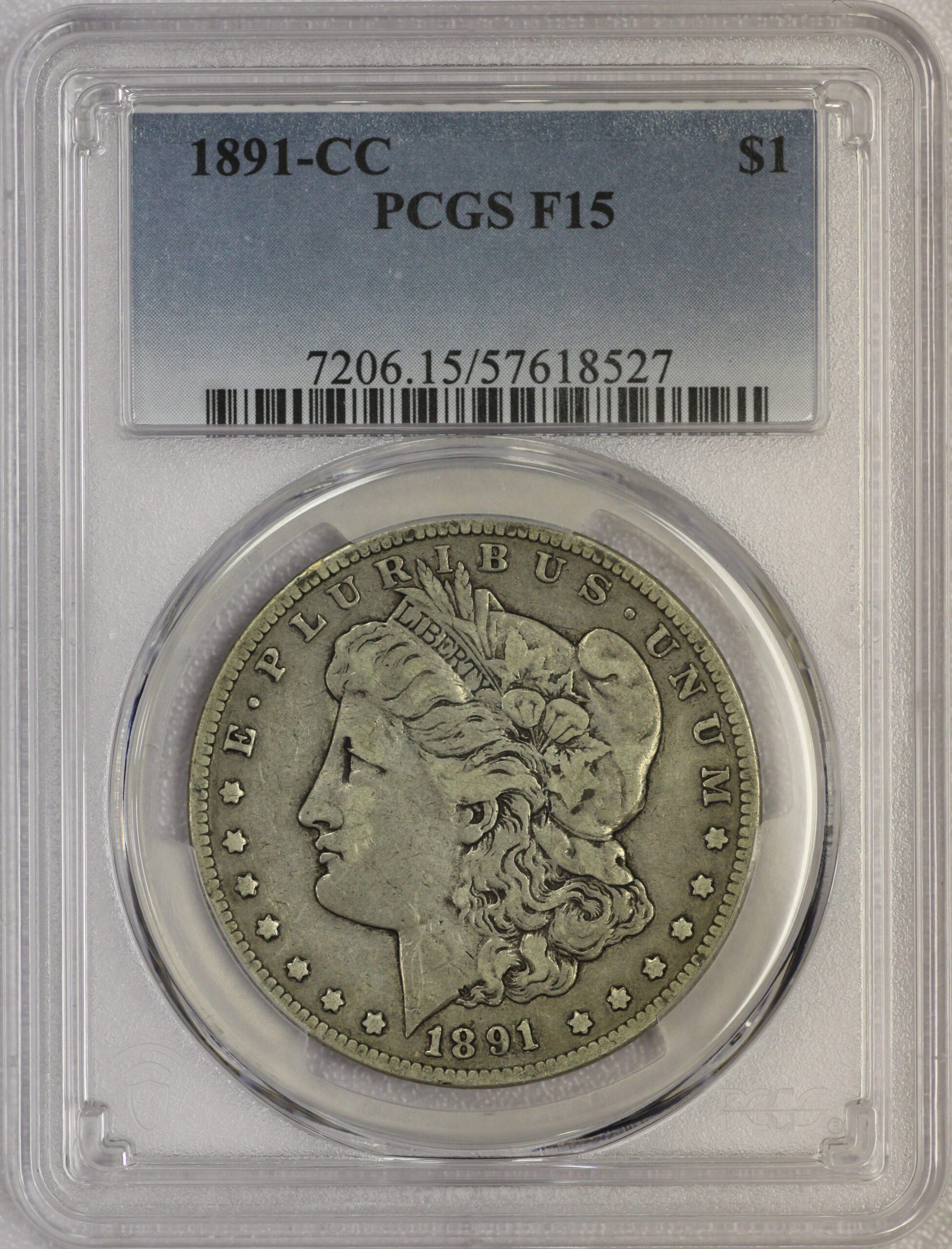 1891 CC Morgan Dollar F15 PCGS