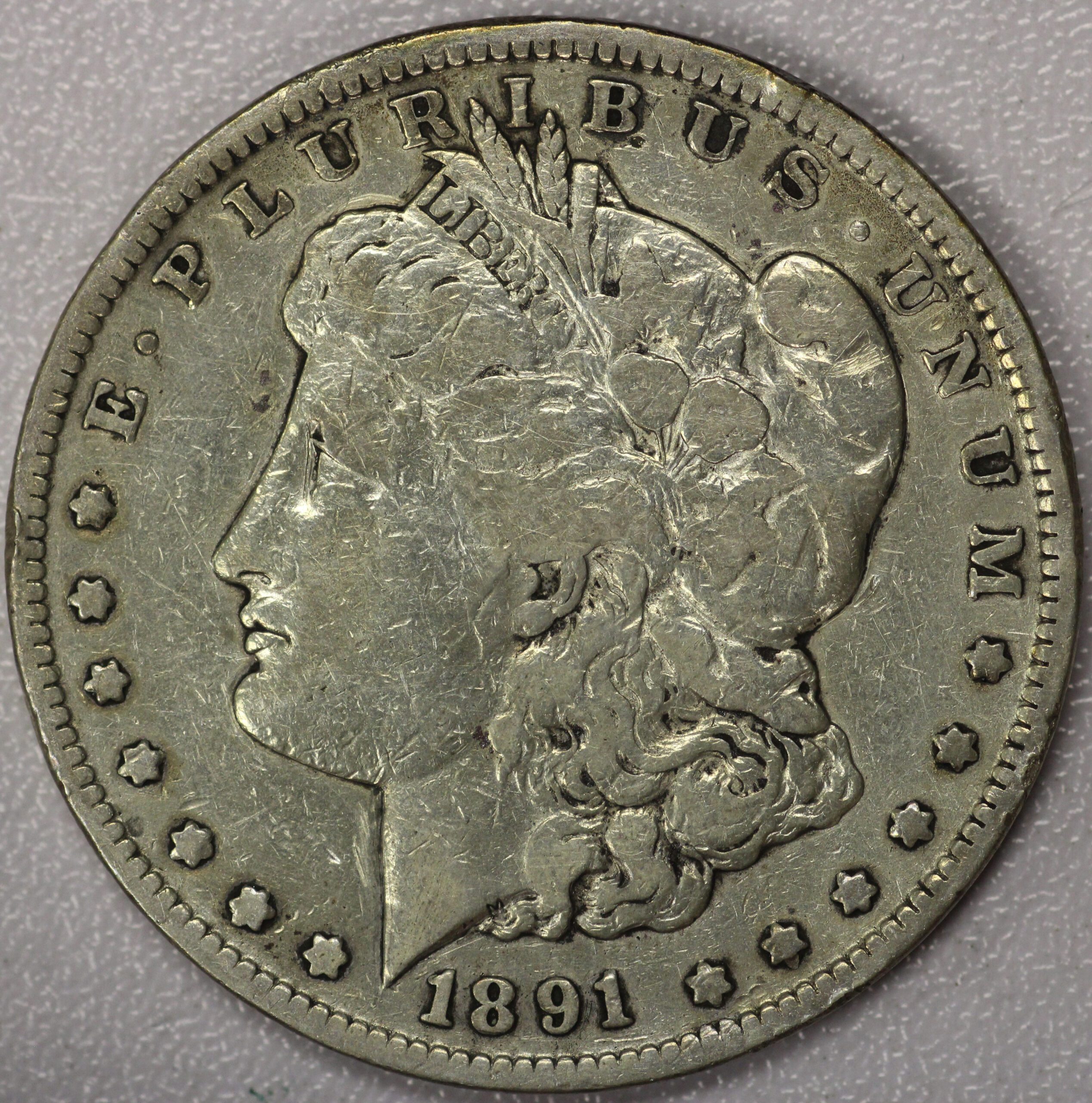 Auction - 1891 CC Morgan Dollar VF Cleaned