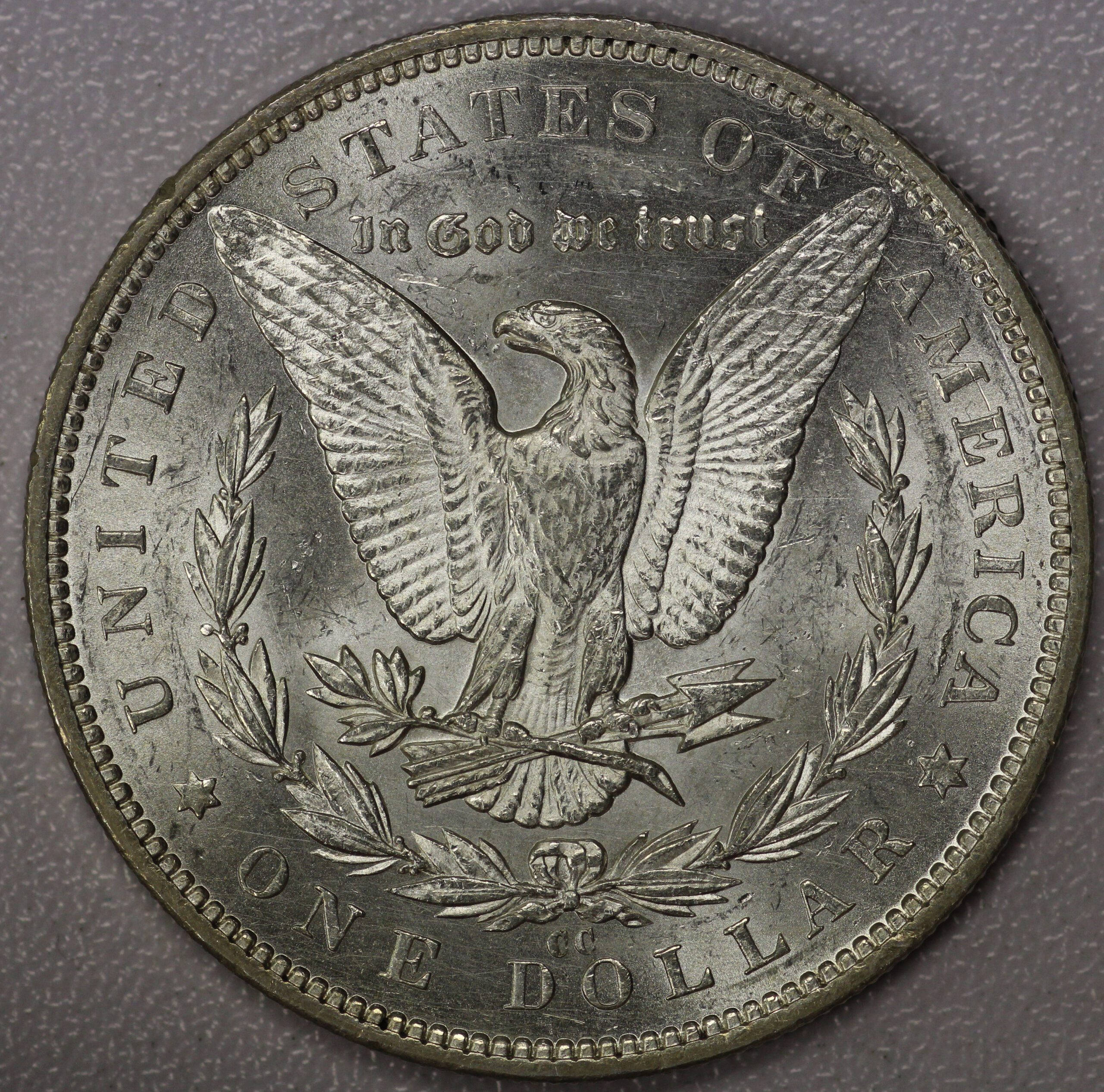 Auction - 1891 CC Morgan Dollar AU Cleaned *Old Belt Buckle Coin - Image 2