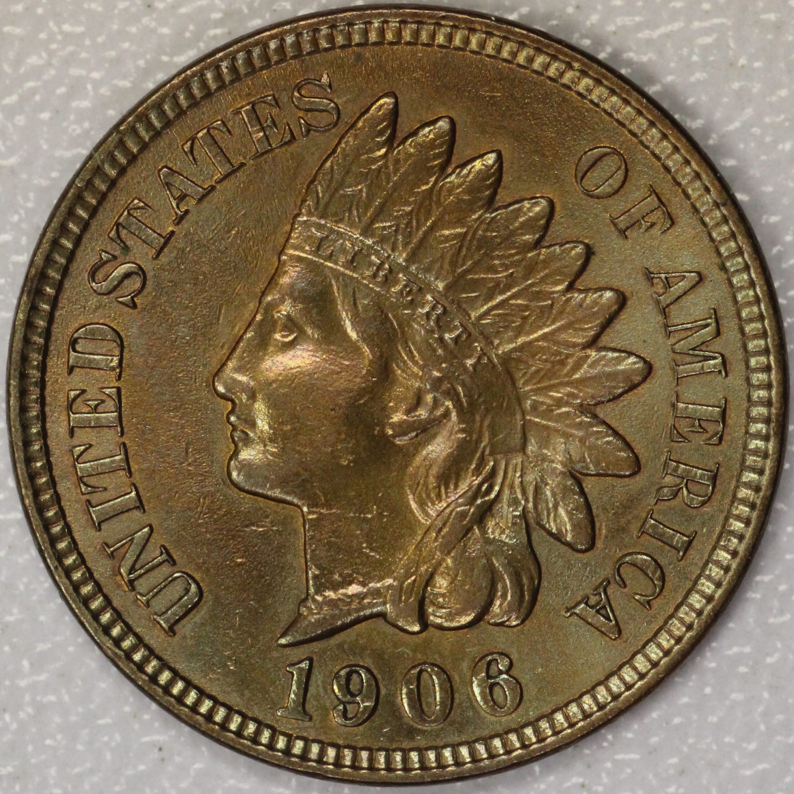 Auction - 1906 Indian Cent UNC Questionable Toning