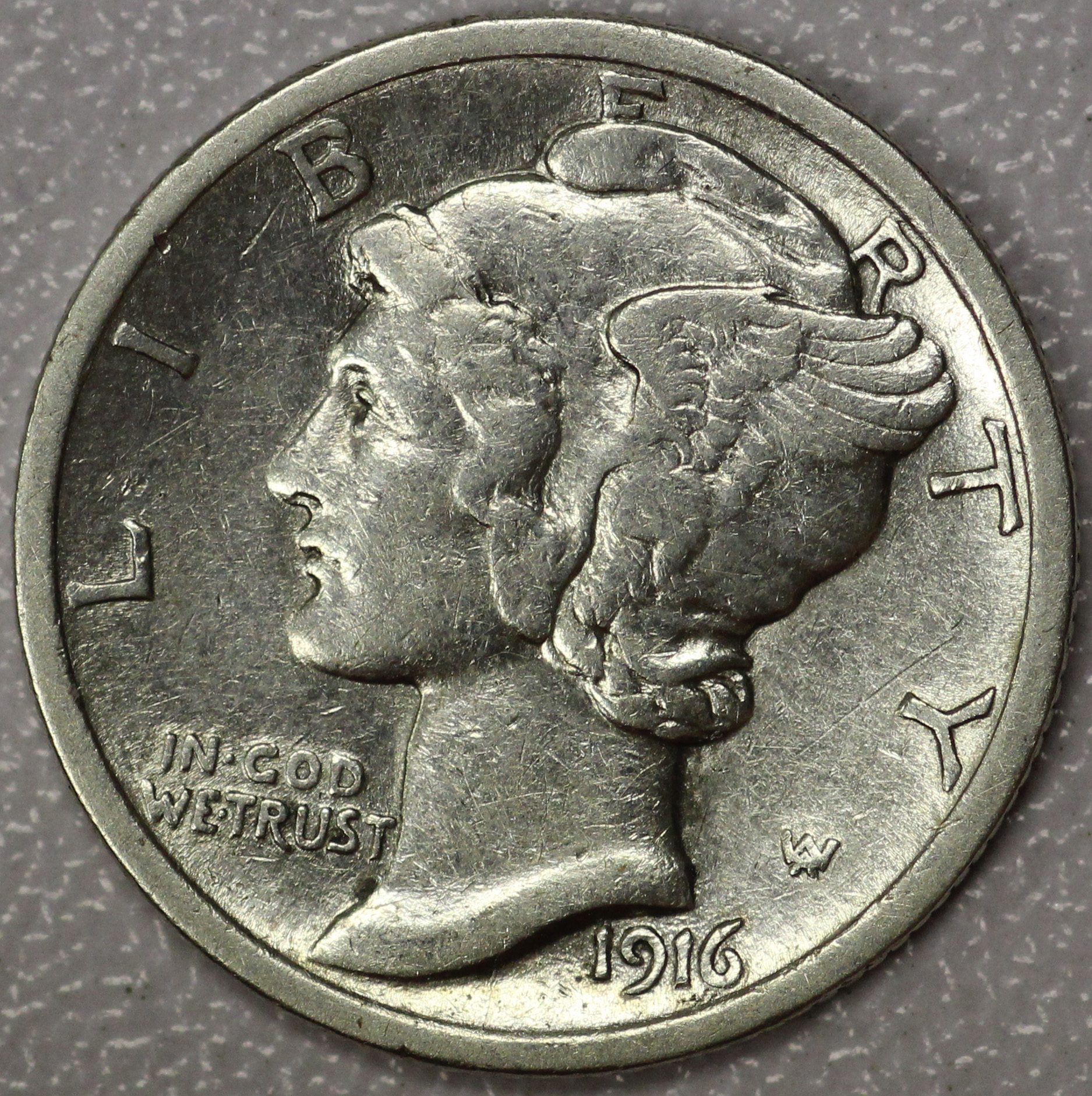 Auction - 1916 (P) Mercury Dime Cleaned *Typo Fixed Not A "S" - Image 3
