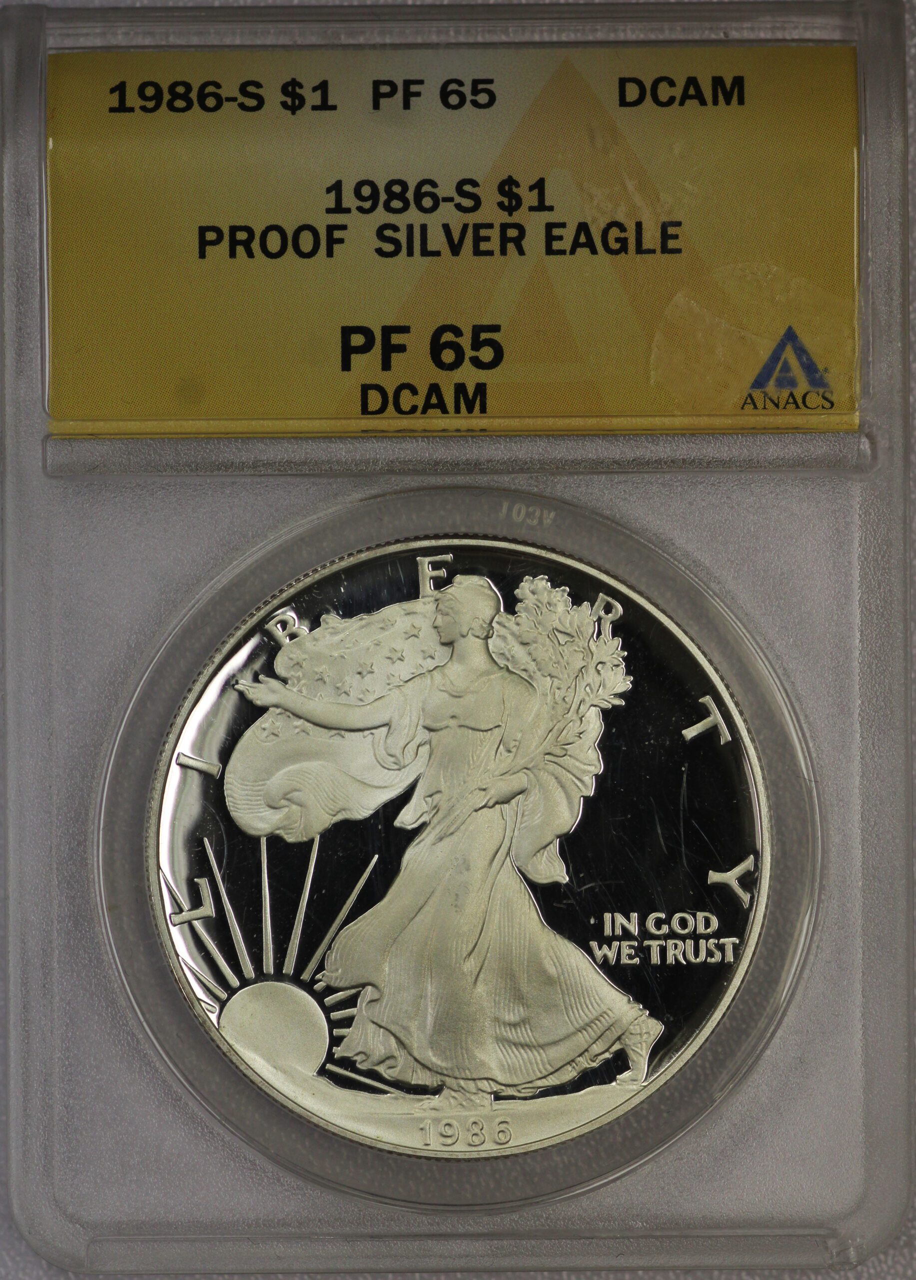 Auction - 1986 S Proof Silver Eagle PF65 ANACS