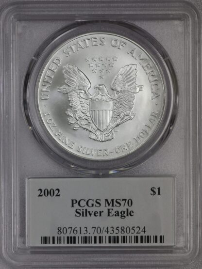 2002 Silver Eagle PCGS MS70 Master Designer Cleveland Signed