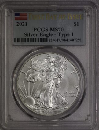 2021 Silver Eagle MS70 PCGS Type One T1