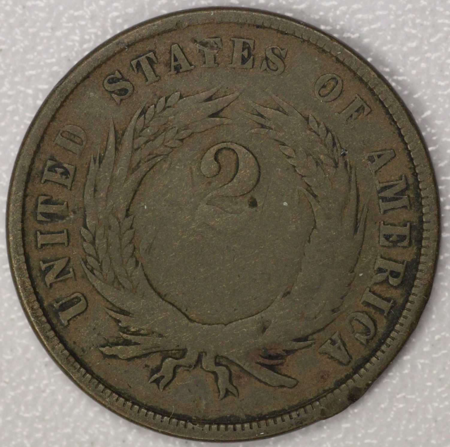 AUCTION- 1865 Two Cent Piece Circulated - Image 2