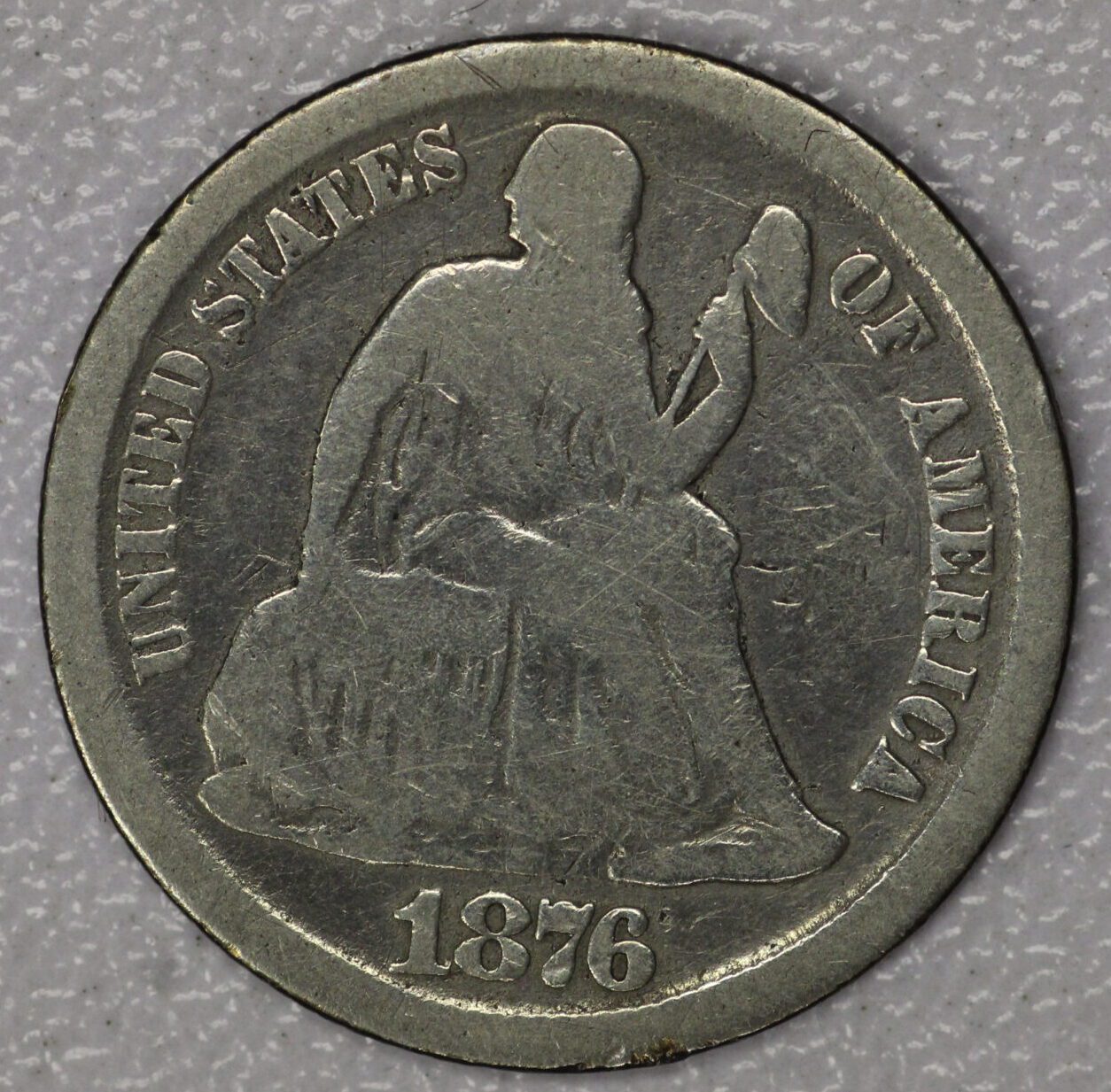 AUCTION - 1876-CC Seated Liberty Dime Circulated