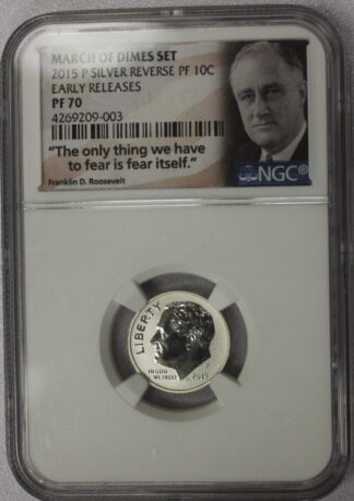 AUCTION-   2015-P Roosevelt Silver March of Dimes Set Early Releases Reverse Proof NGC PF70