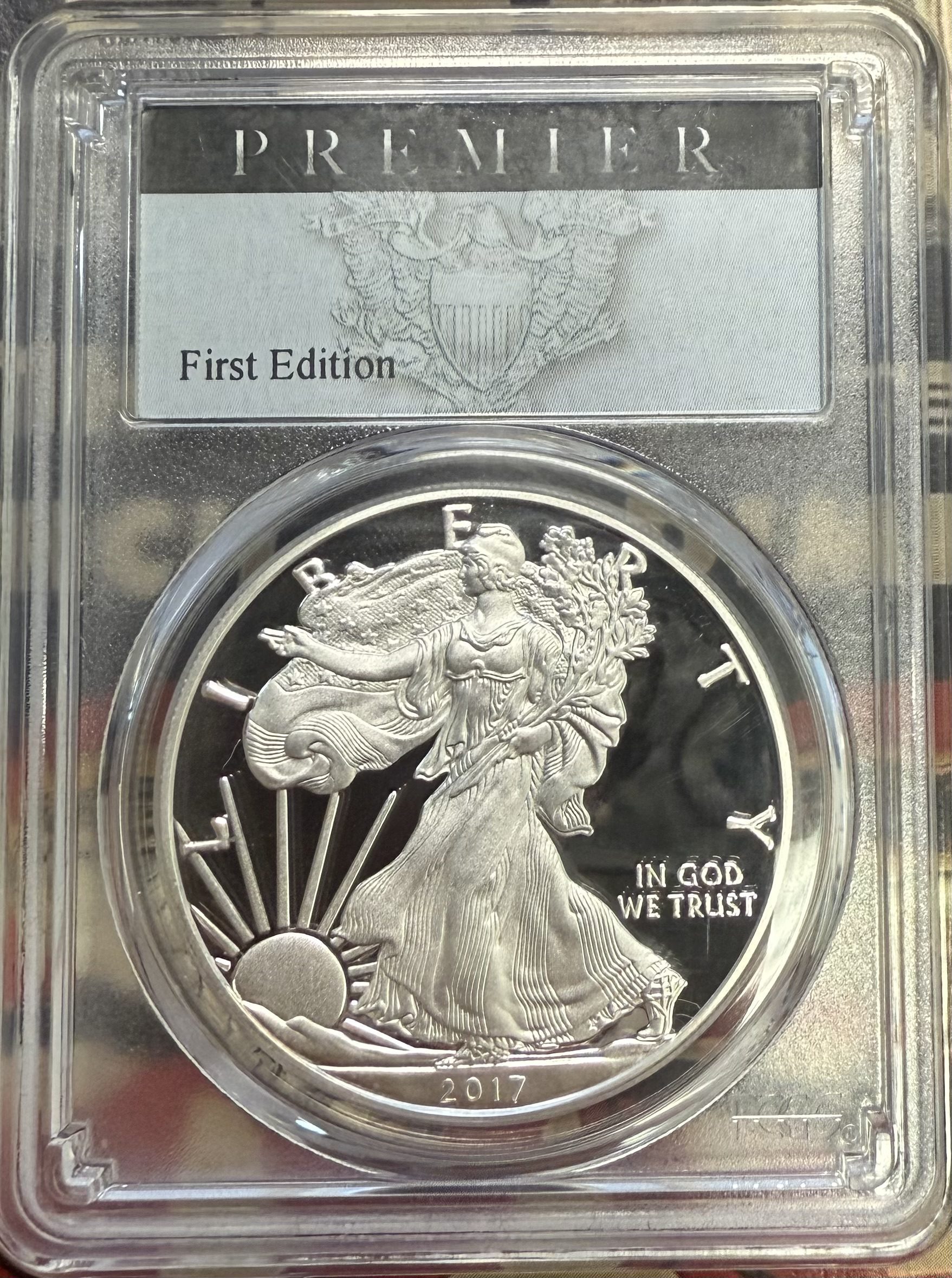 2017 S Proof Silver Eagle PCGS PR70 DCAM Premier Holder
