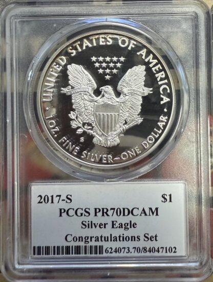 2017 S Proof Silver Eagle PCGS PR70 DCAM Premier Holder