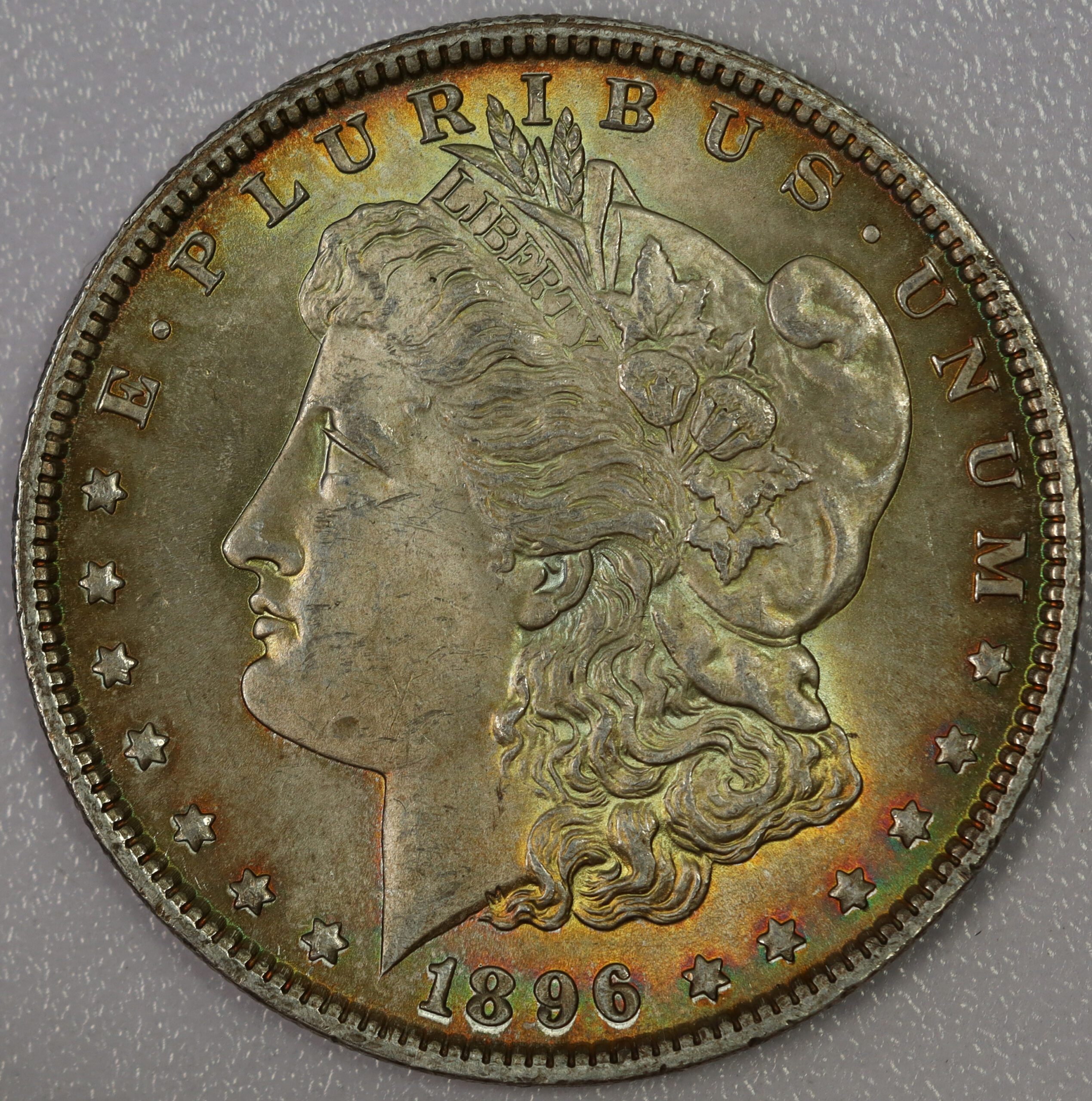 Auction – 1896 Morgan Dollar UNC Toned – Portsmouth Coin & Currency Co