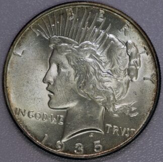 Auction - 1935 Peace Dollar UNC Scratched Toned