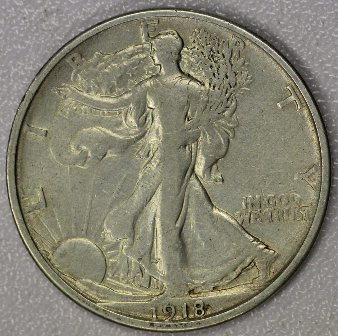 AUCTION- 1918-S Walking Liberty Half Dollar