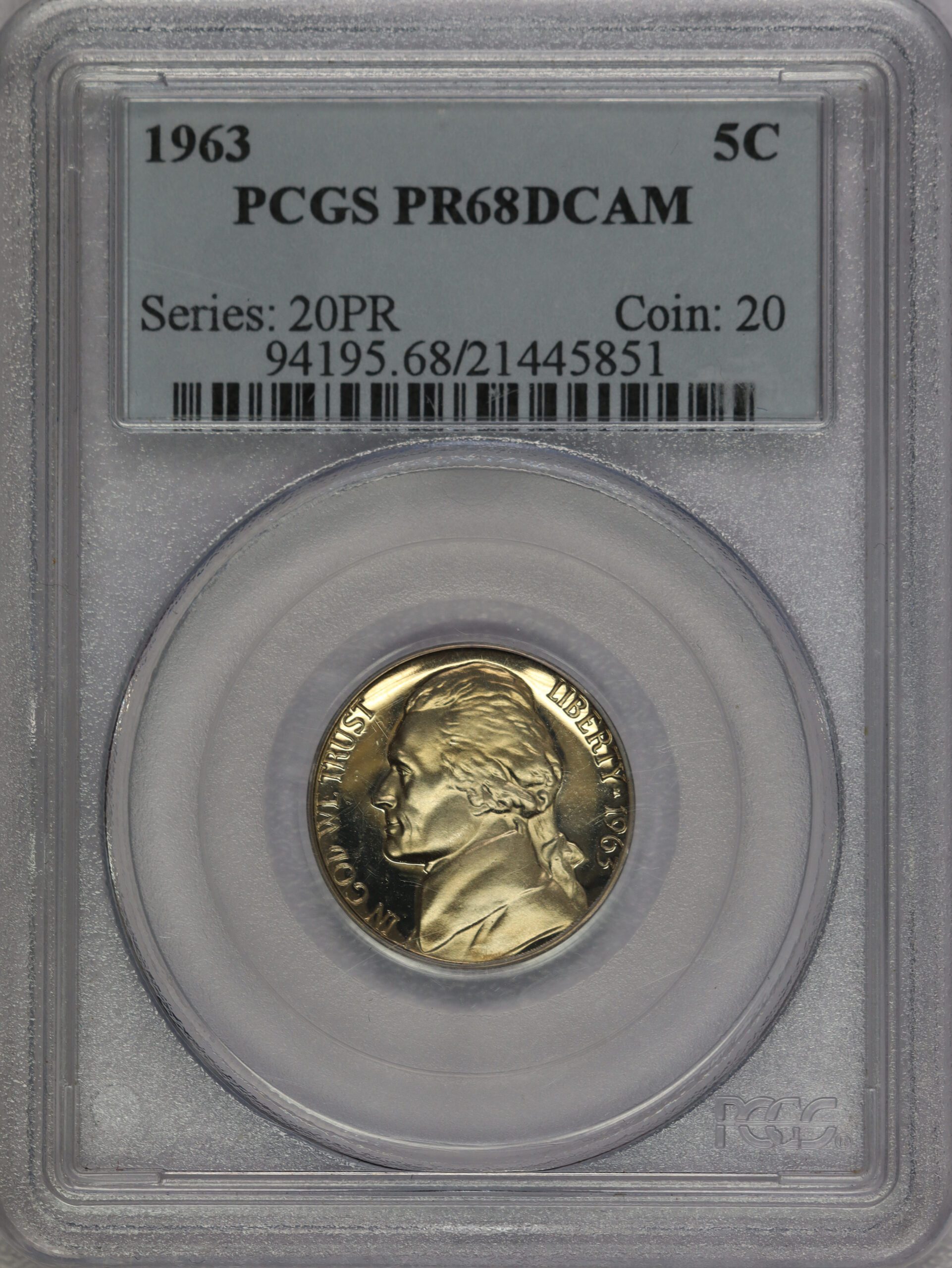 1963 Jefferson Nickel PR68 DCAM PCGS – Portsmouth Coin & Currency Co