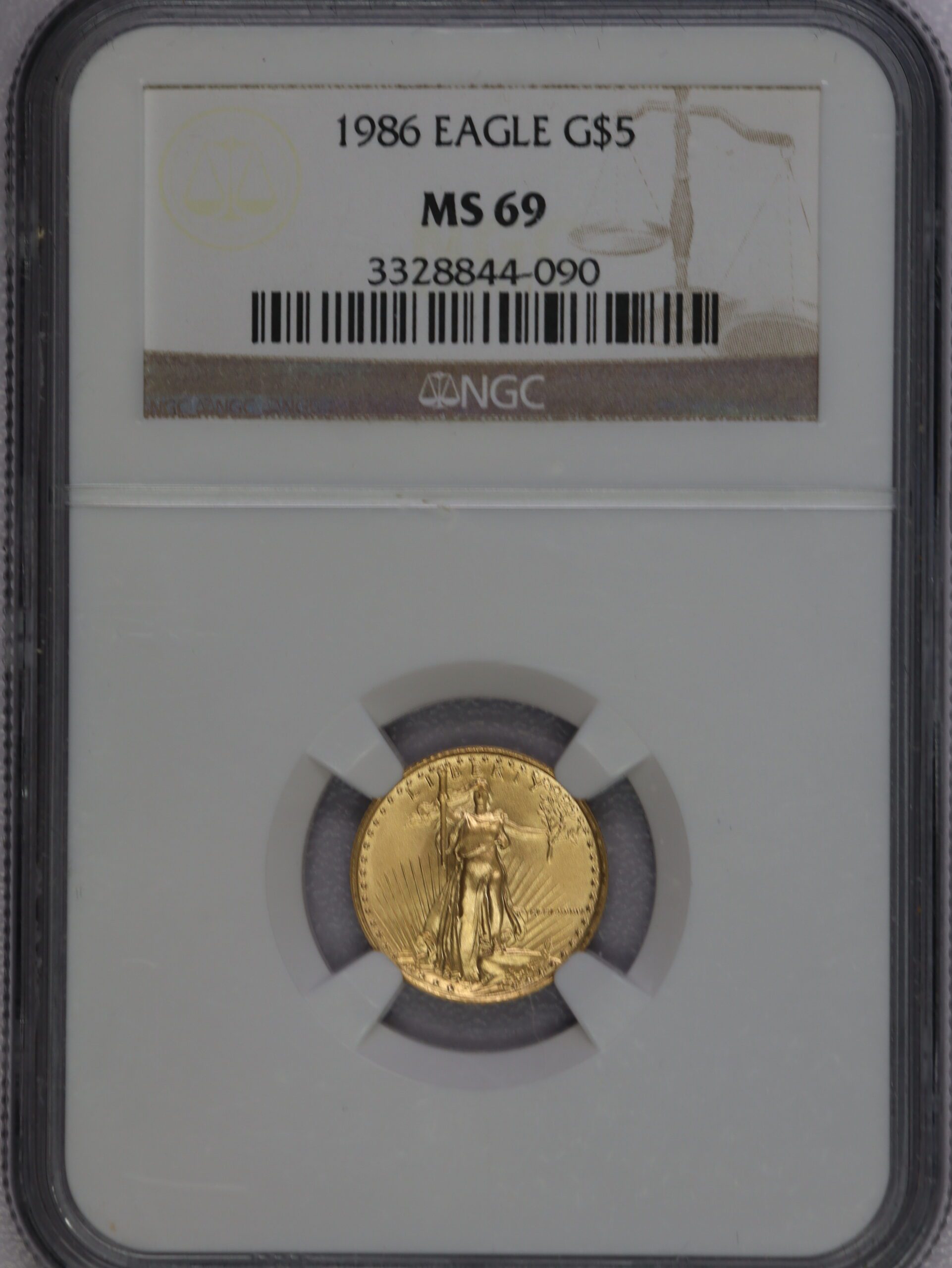 1986 $5 Gold Eagle 1/10th OZ NGC MS69 – Portsmouth Coin & Currency Co