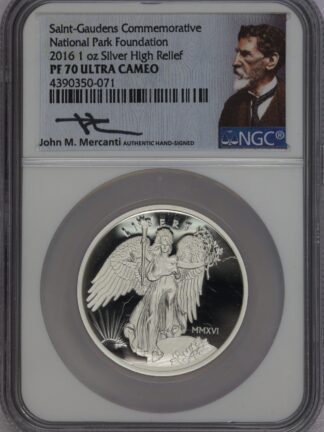2016 Saint-Gaudens Commemorative National Park Foundation 1 oz Silver High Relief PF70 NGC