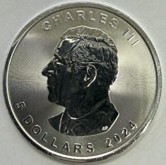 2024 Silver Maple Leaf .9999 Fine Silver One Ounce - King Charles