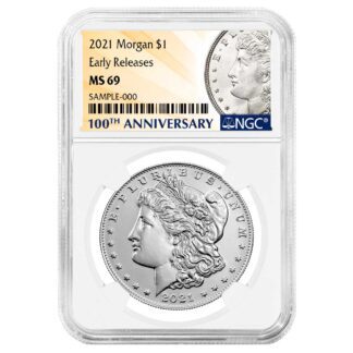 2021 $1 Morgan Silver Dollar NGC MS69 100th Anniversary Morgan Label Early Release