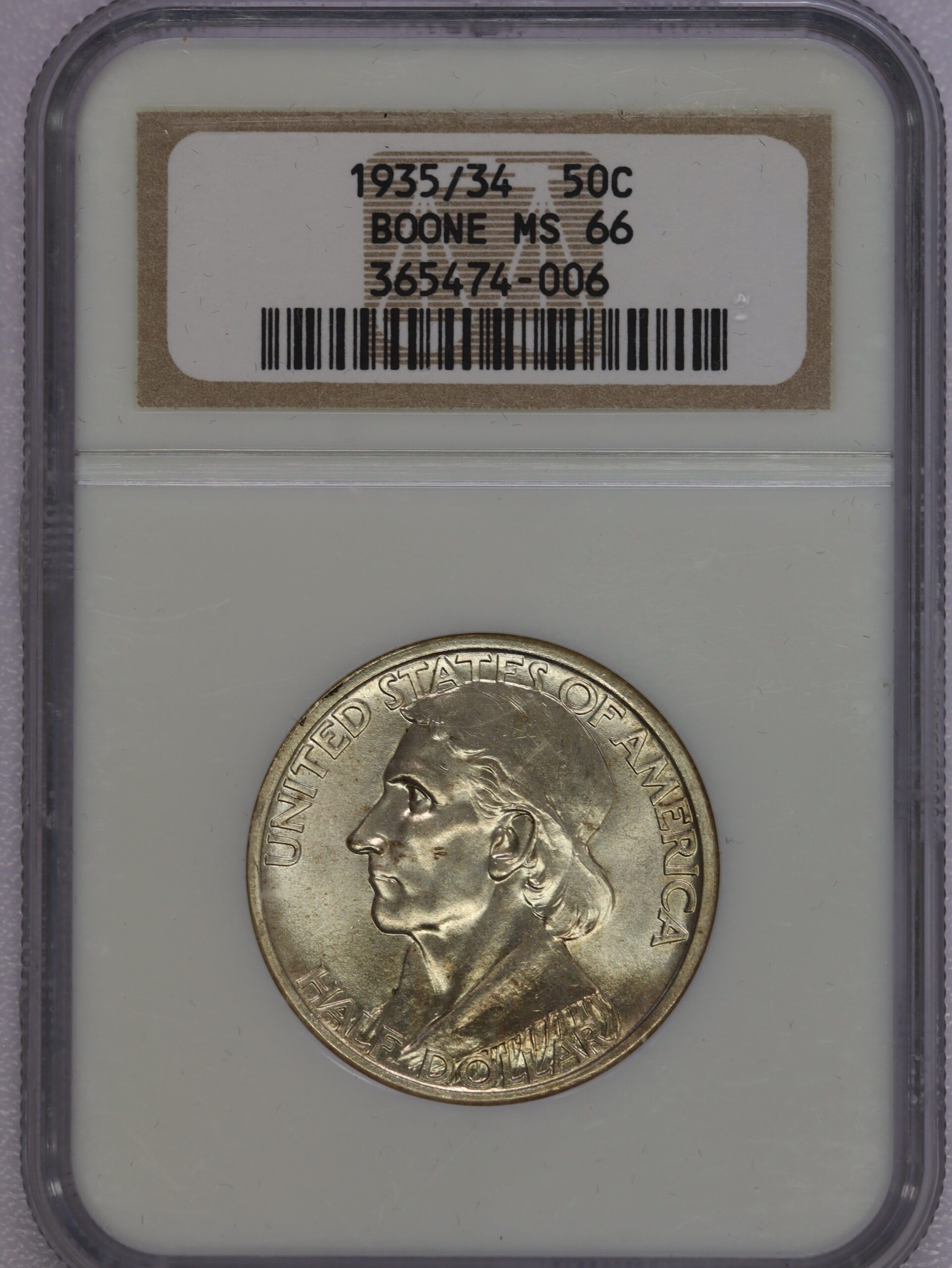 1935/34 Daniel Boone Silver Half Dollar Commemorative NGC MS66