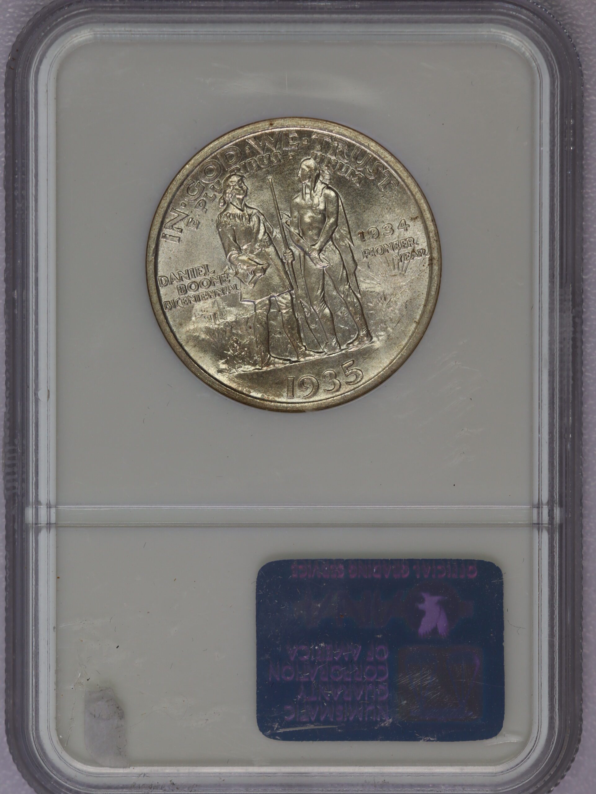 1935/34 Daniel Boone Silver Half Dollar Commemorative NGC MS66 - Image 3