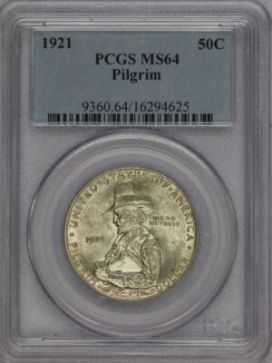1921 Pilgrim Silver Half Dollar Commemorative PCGS MS64