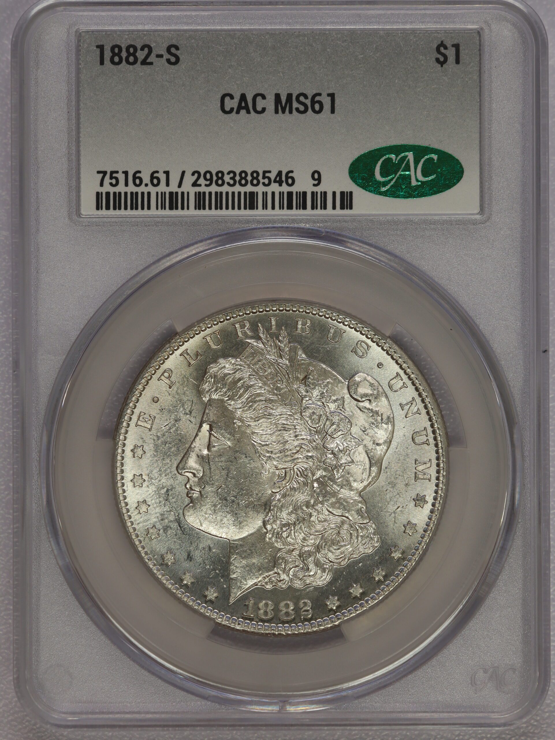 1882 S Morgan Dollar MS61 CACG – Portsmouth Coin & Currency Co