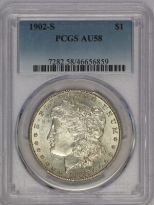 1902 S Morgan Dollar AU58 PCGS