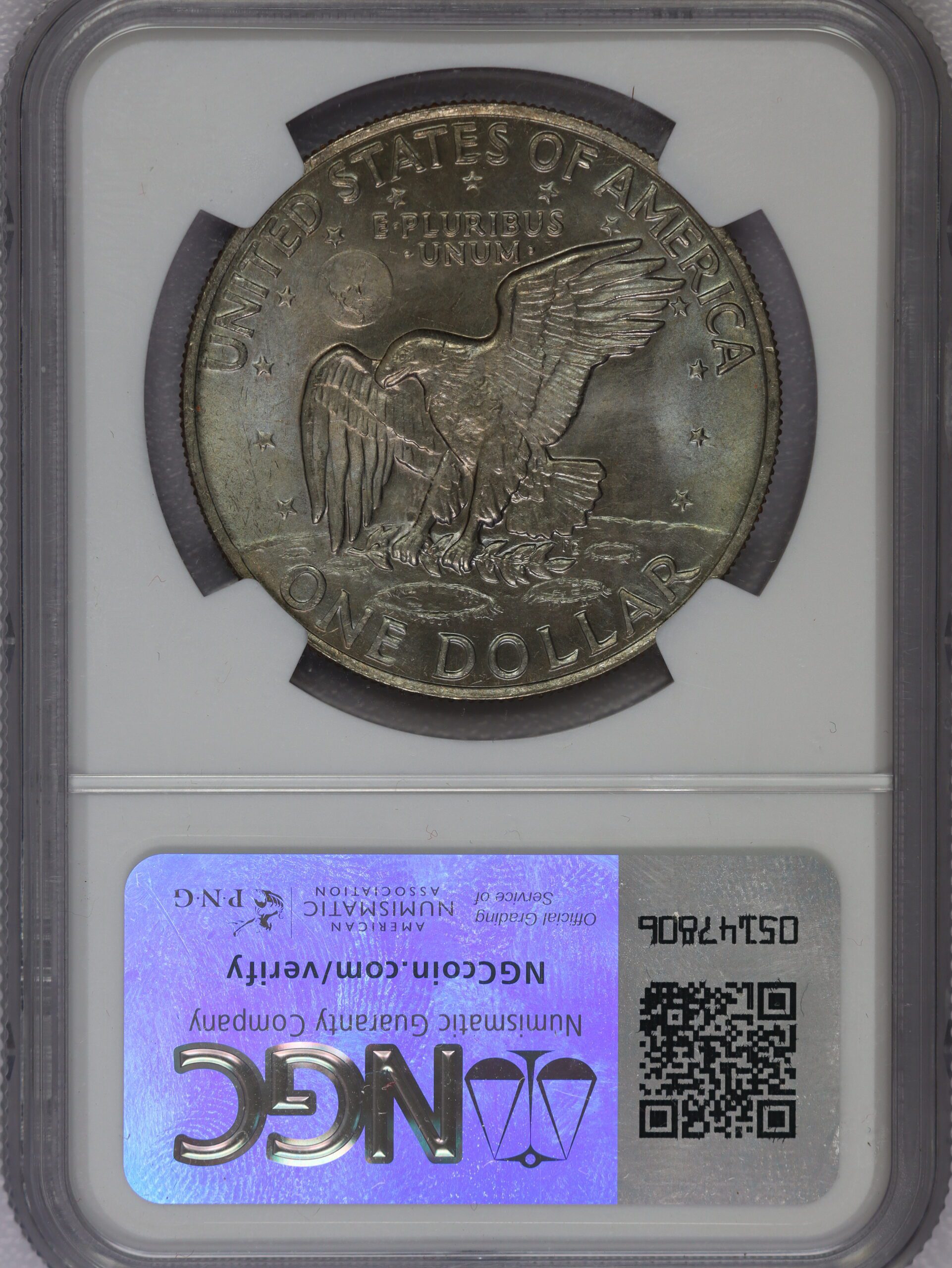 1972 Eisenhower Dollar Type 3 Reverse Earth MS66 NGC - Image 2