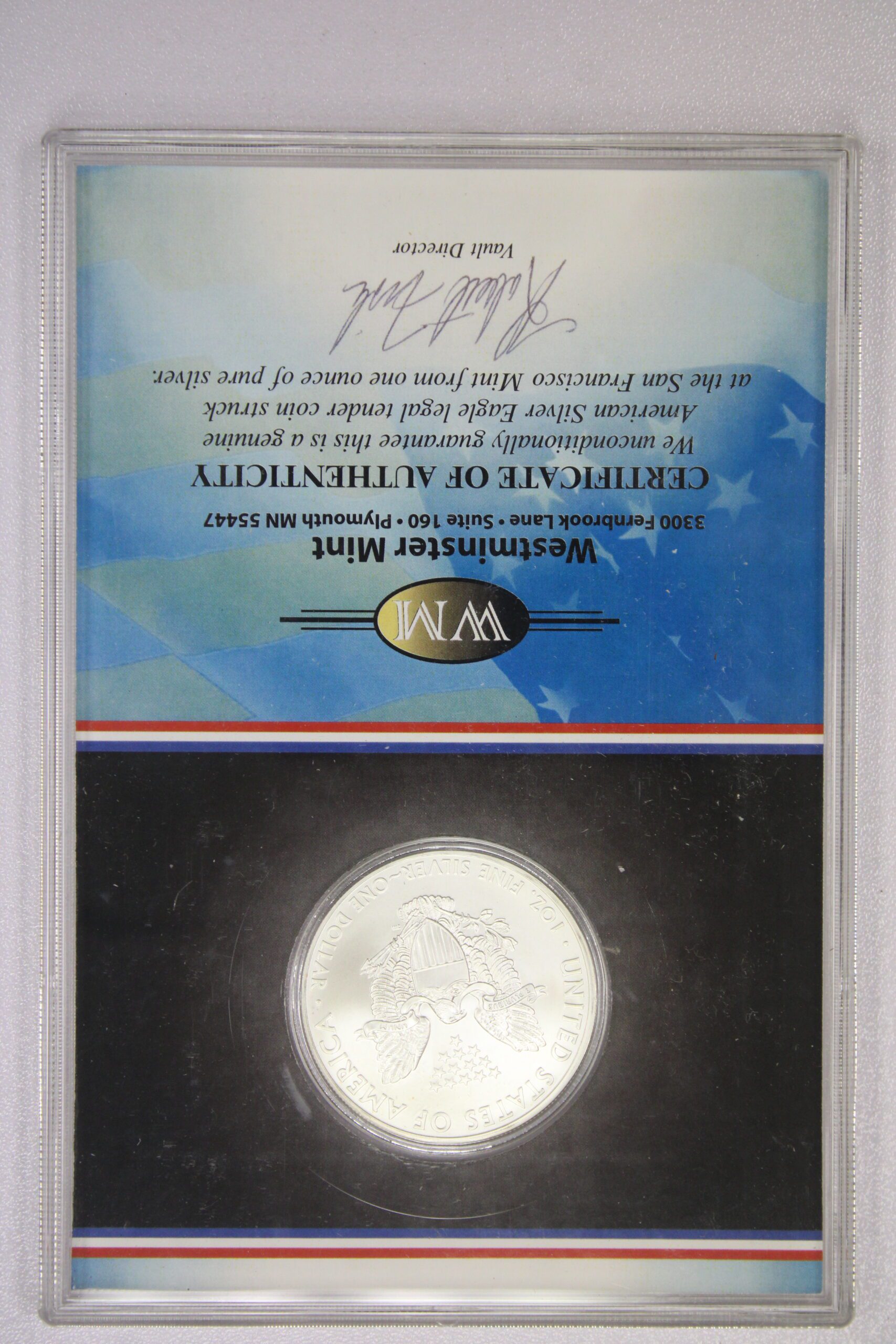 AUCTION- 2012 Silver Eagle Minted in San Fransisco in Aftermarket Case - Image 2
