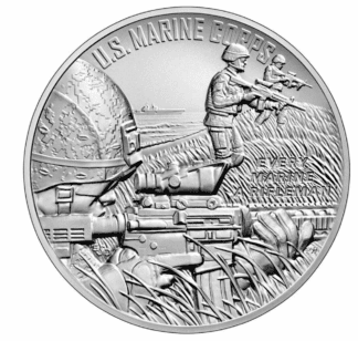 U.S. Marines Silver Medals - 2.5 oz. - .999 SILVER OGP
