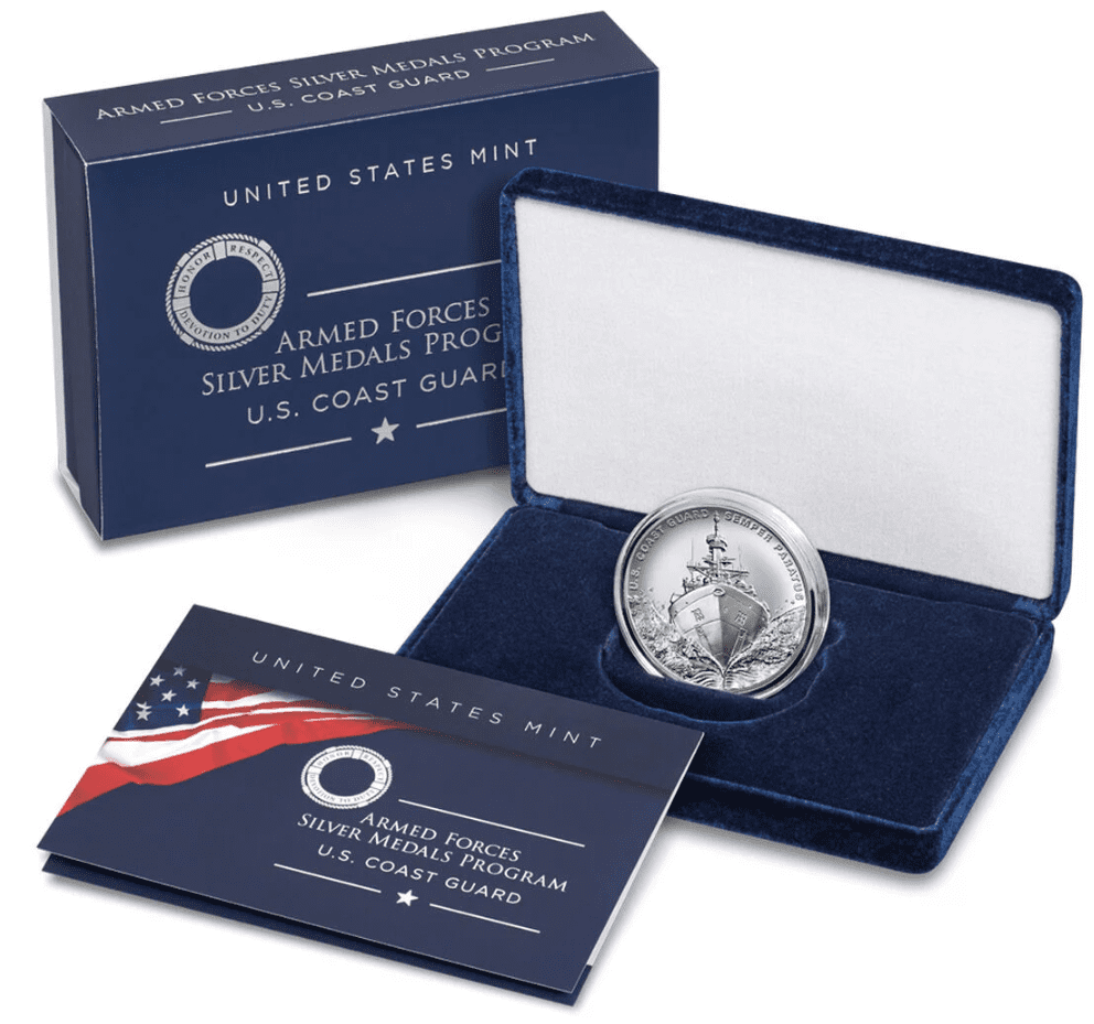 U.S. Coast Guard Medals - 2.5 oz. - .999 SILVER OGP - Image 2