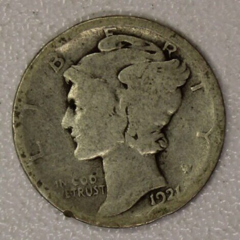 AUCTION- 1921 Mercury Dime AG to Good