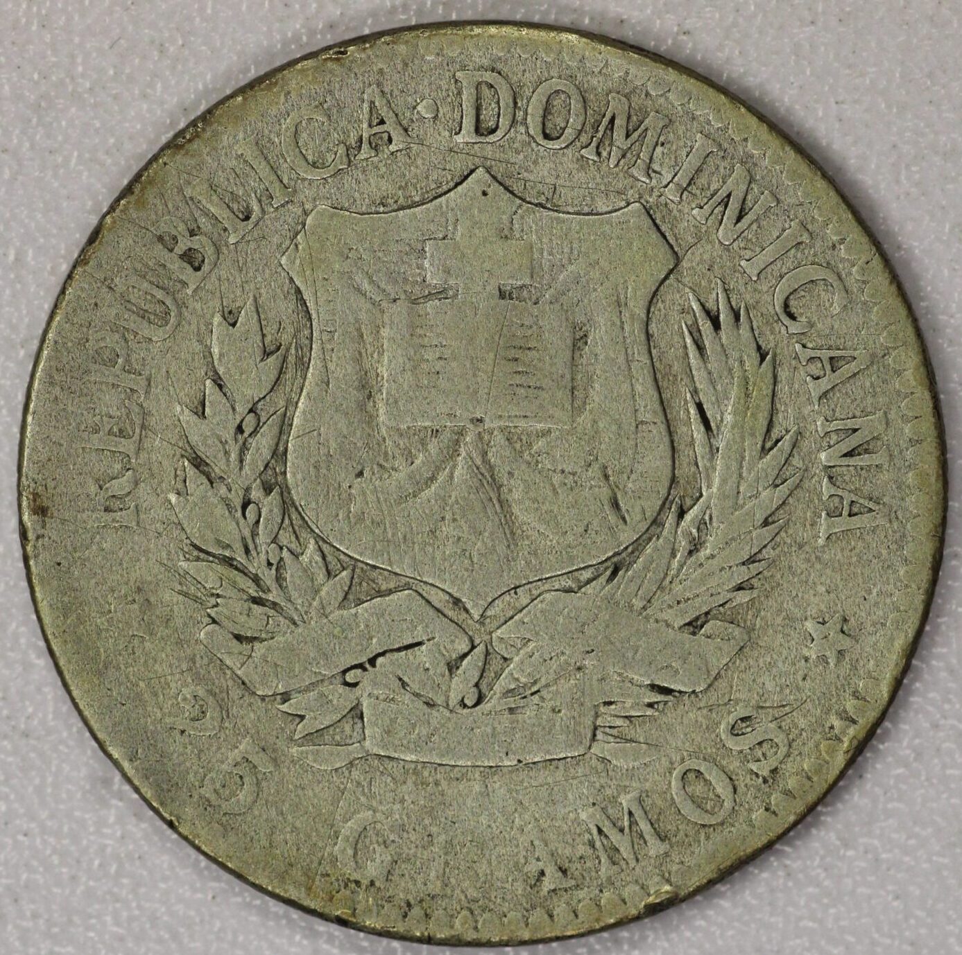 1897 One Peso Dominican Republic One Year Type Struck in Philadelphia - Image 2